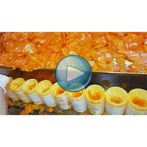 土豆片给袋式真空包装机，人工投料，46包/分钟