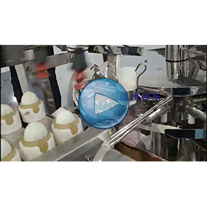 活珠子包装视频，活珠子给袋式真空包装机